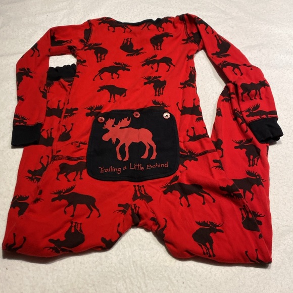 The little Blue House Size 6 PJ In Moose Print . - Picture 4 of 5